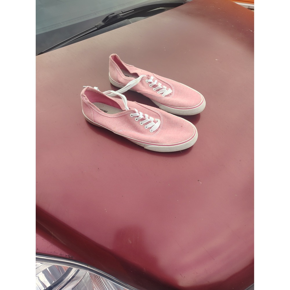 Mossimo Supply Co Womens‎ Pink Canvas Lace Up Sneakers Low Top Flats Size 9
